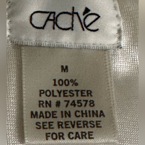 Cache Cream Chiffon Pleated Tie Neck Mini Party Dress with Sequins Print Skirt - Picture 6 of 8